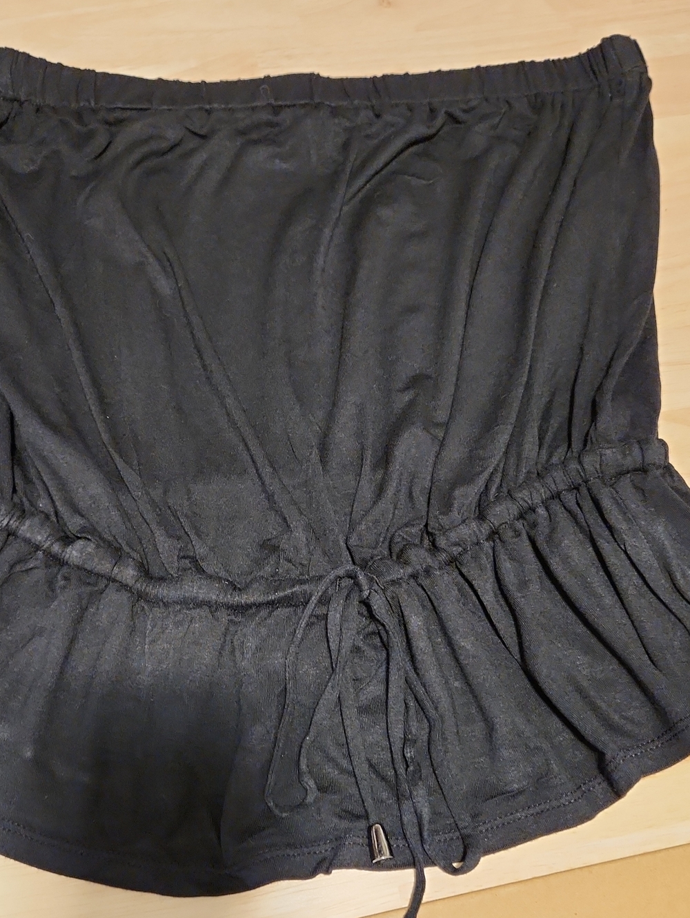 Banana Republic Black Strapless Drawstring Top